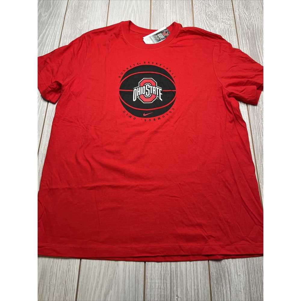 New Nike Mens Ohio State Buckeyes Basketball Short sleeve Shirt Size Large Red